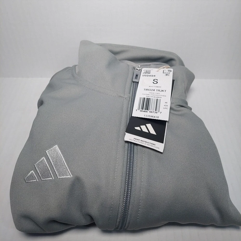 Adidas Man's Size S - Tiro 24 Aero Ready Full Zip Gray Training Jacket IR9494 - Picture 3 of 4